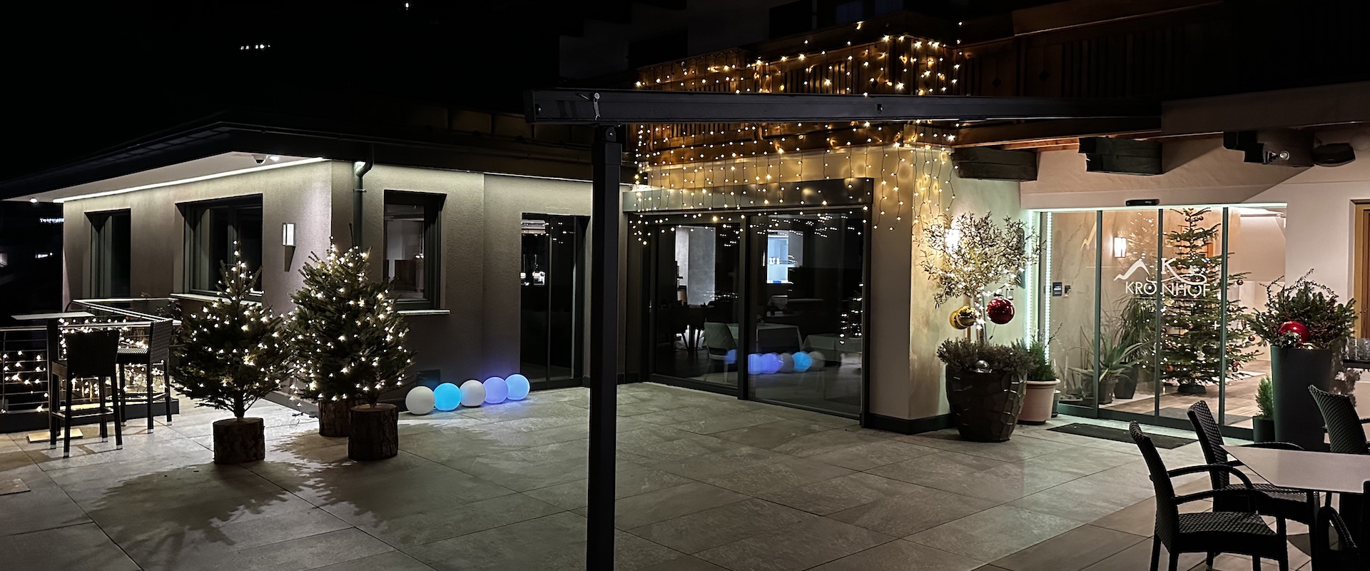 Unsere Terrasse zur Weihnachtszeit