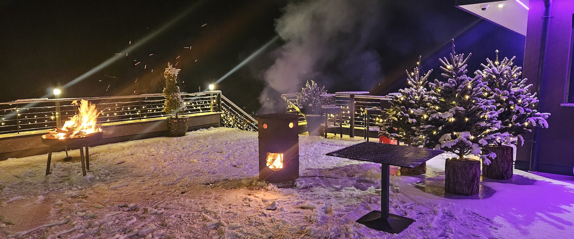 Die Terrasse im Schnee